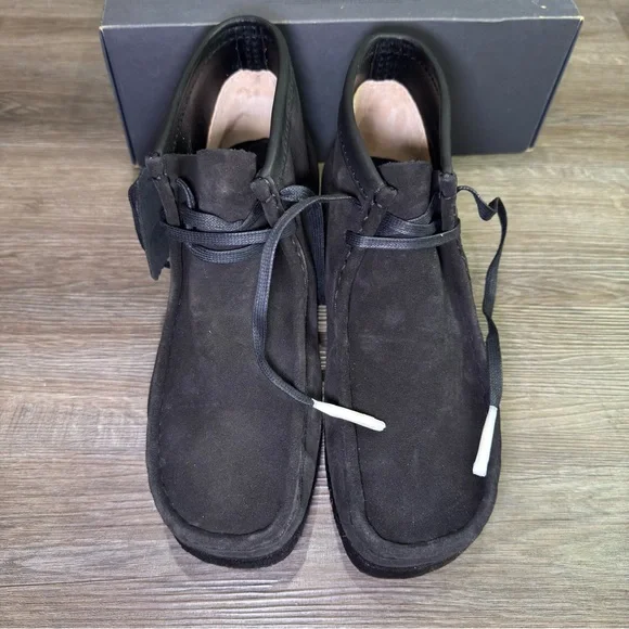 Clarks X Wu Wear Wallabee Black Suede Boots
